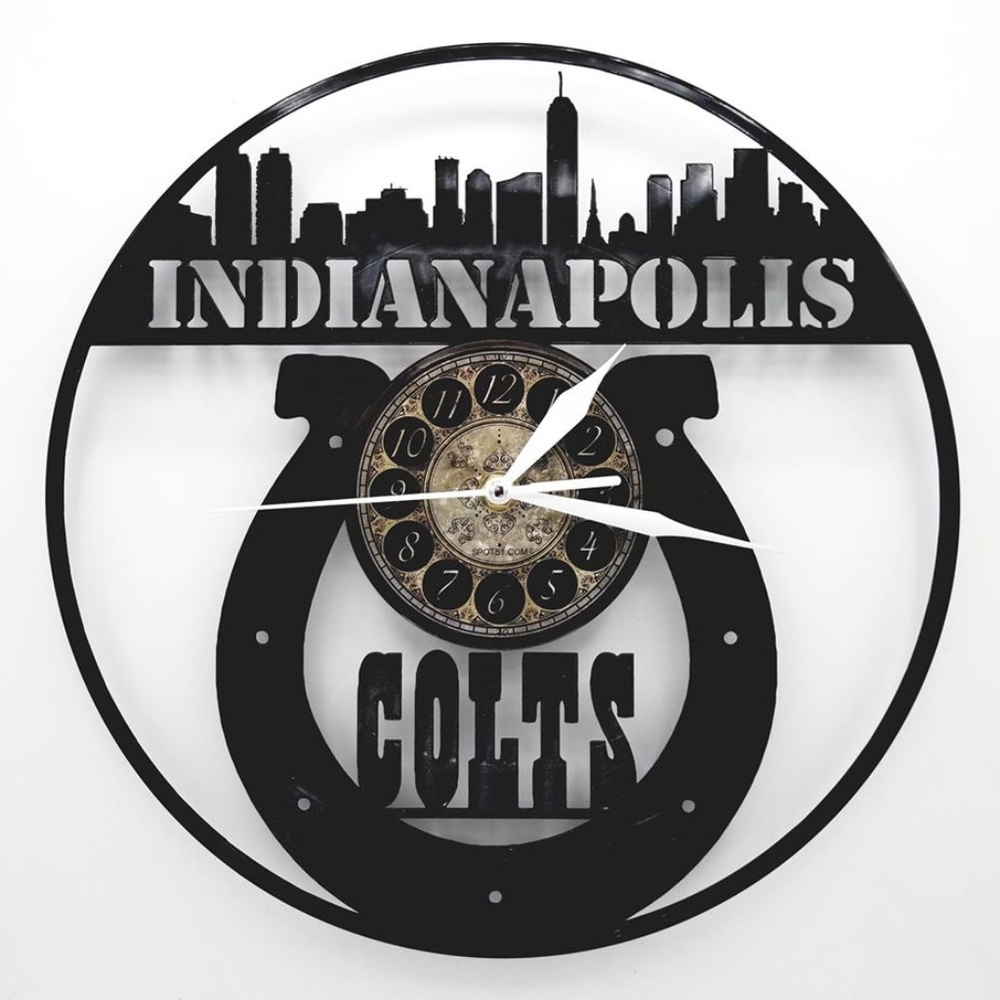 INDIANAPOLIS COLTS vinyl record clock Football Fan Gift for Man Cave